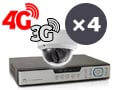 Kit vidéosurveillance 3G / 4G / 5G avec 4 caméras