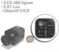 Mini camera filaire CCD couleur ex-view 480 lignes objectif C-CS