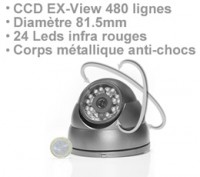 Mini dôme antichoc multi directionnel CCD EXview 480 lignes infra rouge