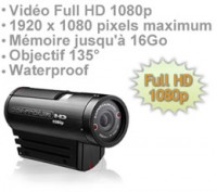 Caméra ContourHD enregistreur audio vidéo Full HD 1920 x 1080 sur carte SDHC