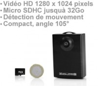 Micro Enregistreur audio-vidéo HD 1280 x 1024 à détection de mouvement