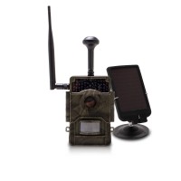 Caméra de chasse HD 1080P IR invisible GPS GSM 4G alerte push envoi photo et vidéo sur application iOS et Android serveur cloud e-mail et FTP avec batterie solaire