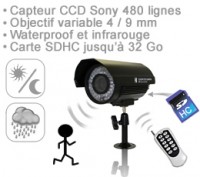 Enregistreur avec caméra infrarouge waterproof 480 lignes intégrée