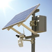 Kit caméra solaire autonome WIFI waterproof extérieure HD 1080P fixation mat panneau solaire batterie et détecteur PIR