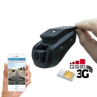 Enregistreur de conduite 3G double caméra HD 1080P avec position GPS sur smartphone & PC