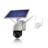 Caméra solaire WiFi Ultra HD 2K pilotable autonome waterproof détection humaine mémoire 128Go avec routeur 3G 4G WiFi 