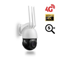 Caméra pilotable intelligente 4K UHD IP GSM 3G 4G détection audio et humaine autotracking IR Zoom X5 pilotable à distance via iPhone Android et PC