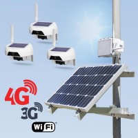 Kit vidéosurveillance 3G 4G autonome solaire avec 3 caméras solaires WiFi HD 720P 16 Go