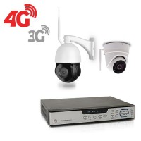 Kit de vidéosurveillance 3G 4G intérieur extérieur avec enregistreur IP 1To et 1 caméras dôme WiFi 4 Mpx et 1 caméra pilotable HD 1080P WIFI