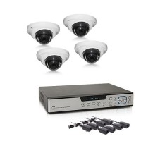 Kit vidéosurveillance avec enregistreur IP 1 TO et 4 caméras dôme AHD 1080P intérieure extérieure