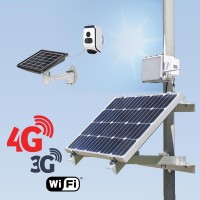 Kit vidéosurveillance 3G 4G autonome solaire avec une caméra alarme solaire WiFi HD 720P 32Go