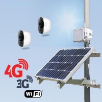 Kit vidéosurveillance 3G 4G autonome solaire avec 2 smart caméras WiFi HD 1080P 64 Go