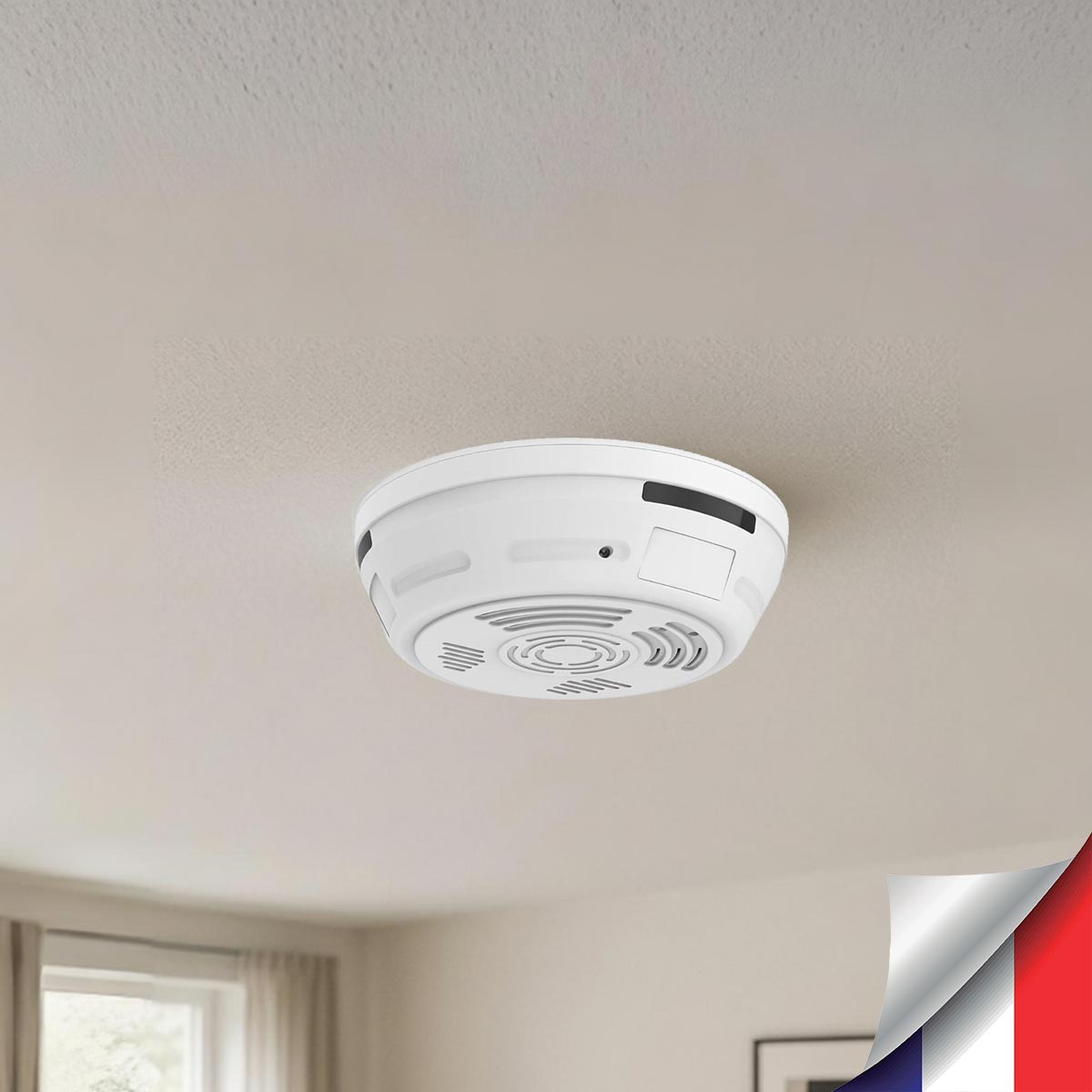 Caméra cachée WiFi 1080P dans détecteur de fumée factice Détection de mouvement IR invisible microSD 128 Go