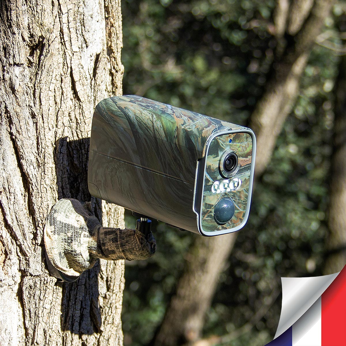 Caméra WiFi camouflage 2K infrarouge invisible batterie ultra longue autonomie détection de mouvement et humaine 128Go