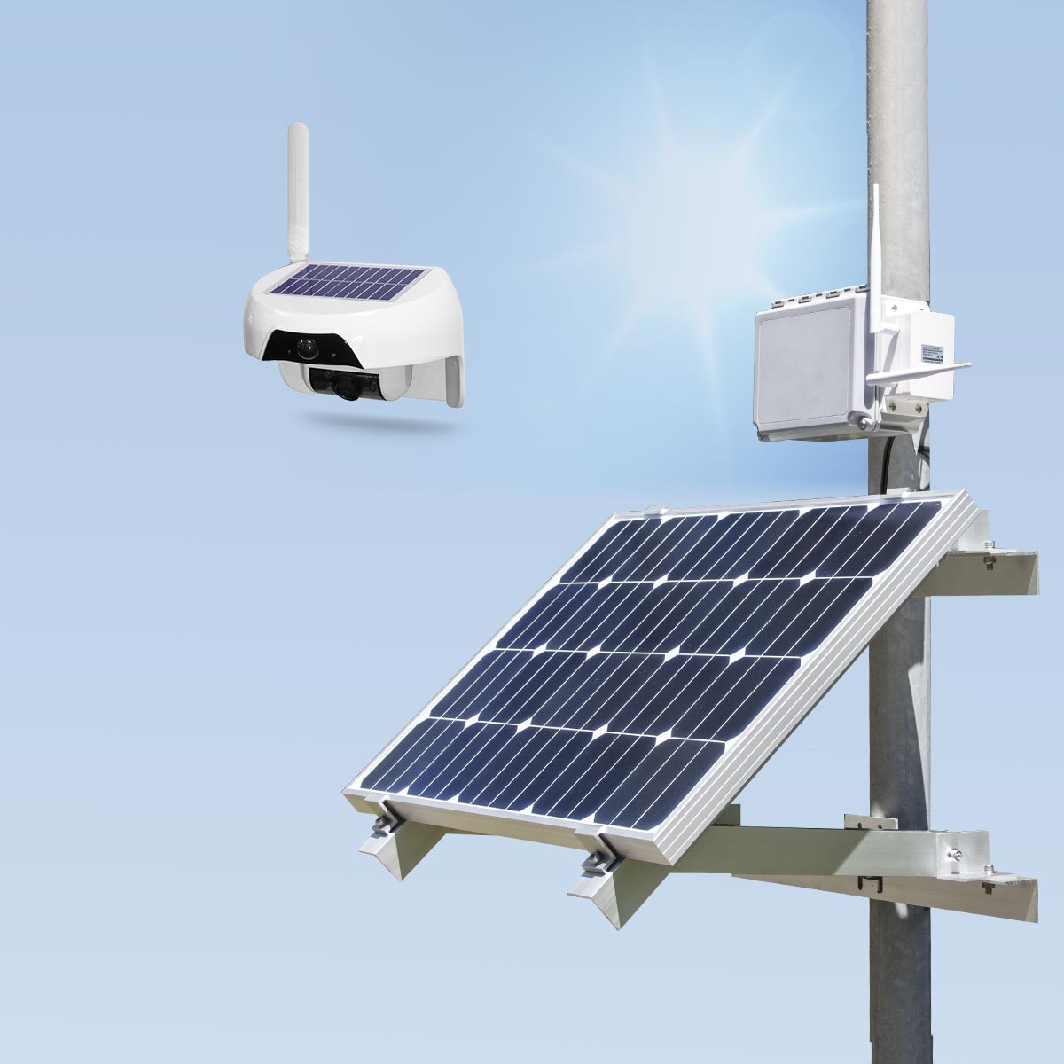 Kit vidéosurveillance 3G 4G autonome solaire avec une caméra solaire WiFi HD 720P 16Go