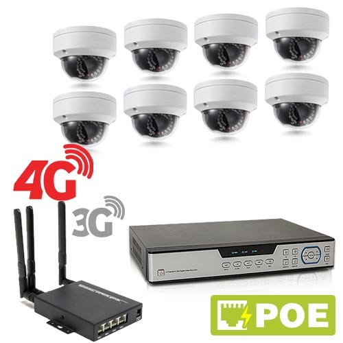 Kit de vidéosurveillance 3G 4G intérieur/extérieur 