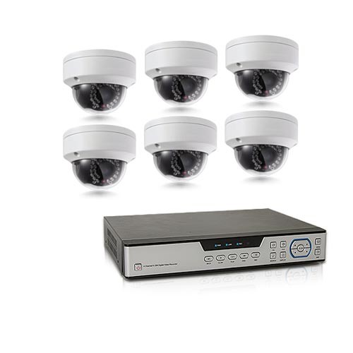 Kit de vidéosurveillance intérieur extérieur avec enregistreur IP 1To et 6 caméras dôme HD 1080P WIFI