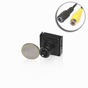 Micro caméra CCD 600 lignes 0,0003 lux carré Noir-Blanc et micro objectif