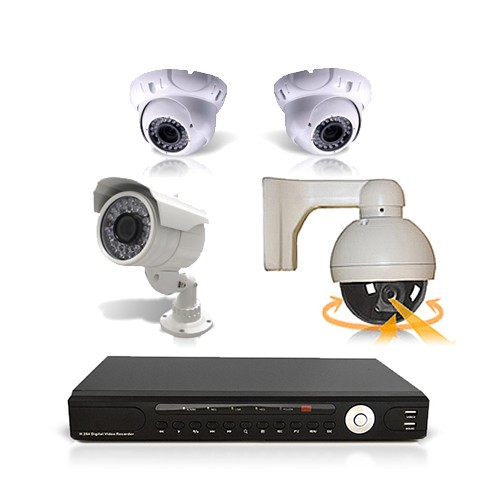 Kit de vidéo surveillance 4 caméras dont une PTZ