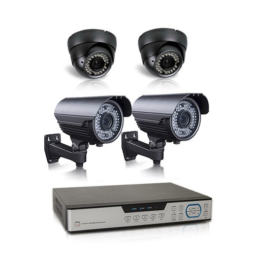 Kit vidéosurveillance 1 To avec 4 caméras AHD 1080P intérieures et extérieures