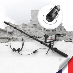 Vue d'ensemble du système d'inspection 4K avec caméra PTZ 360° et perche télescopique en carbone