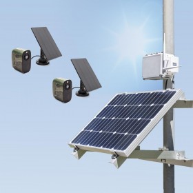 Kit de vidéosurveillance 3G 4G autonome solaire avec 2 caméras camouflages solaires WIFI très longue autonomie