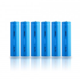 Pack de 6 batteries 3,7V rechargeable lithium-ion type 18650 capacité 3200 mAh basse température
