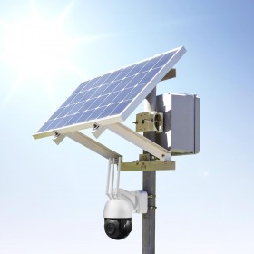 Kit caméra PTZ solaire autonome 4G waterproof extérieure UHD 4K Zoom 5X panneau solaire batterie et fixation mat avec carte micro SDXC 128Go