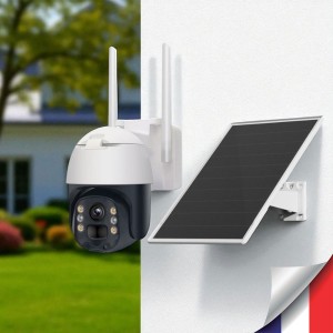 Caméra pilotable solaire IP WIFI UHD 2K 3 Mpx waterproof infrarouge détection humaine accès à distance via iphone android 128Go inclus