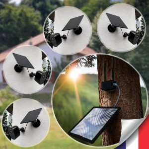 Kit vidéosurveillance 3G 4G autonome avec 4 caméras solaires WIFI UHD 2K 4MP détection humaine accès à distance via iOS Android 128Go
