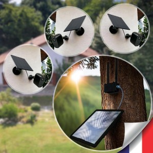 Kit vidéosurveillance 3G 4G autonome avec 3 caméras solaires WIFI UHD 2K 4MP détection humaine accès à distance via iOS Android 128Go