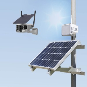 Kit vidéo surveillance 3G 4G autonome solaire avec une caméra solaire WiFi Ultra grand angle double objectifs UHD 4K 8MP détection de mouvement alerte sirène 128Go