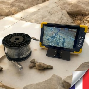 Kit caméra d'inspection sous marine inoxydable AHD 1080P Étanche résistance 20 bar avec écran LCD 10.1 pouces autonome câble de 25 mètres mémoire 128 Go