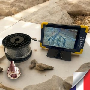Kit caméra d'inspection sous marine inoxydable AHD 1080P Étanche résistance 50 bar avec écran LCD 10.1 pouces autonome câble de 25 mètres mémoire 128 Go