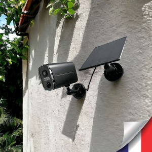 Camera noire WiFi solaire UHD 2K infrarouge invisible ultra longue autonomie detection de mouvement et humaine 128Go