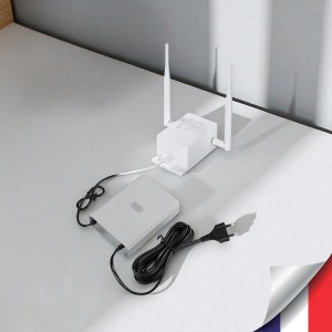 Routeur industriel 4G LTE waterproof avec WiFi, port Ethernet et alimentation 12V avec batterie de secours