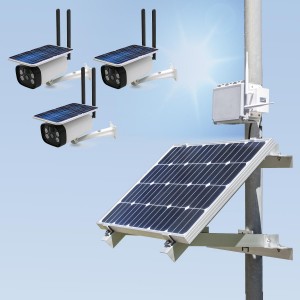 Kit vidéosurveillance 3G 4G autonome solaire waterproof avec 3 caméras solaire Wifi intelligente Ultra HD 2K extérieur vision nocturne alerte détection mémoire 128 Go
