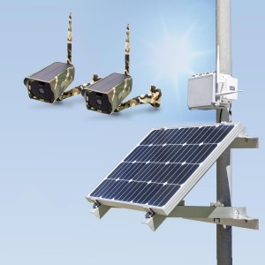 Kit vidéosurveillance 3G 4G autonome solaire avec 2 caméras camouflages solaires WiFi HD 1080P 64 Go