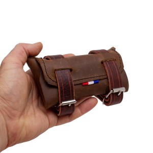 Pochette en cuir avec sangles accroche collier pour balise GPS 