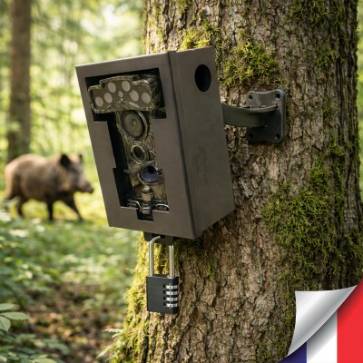 Caméra de Chasse Wi-Fi 3K Ultra-HD Photos 32 MP, Vidéo 3K Audio, Vision Nocturne Invisible, IP68, box antivandal 