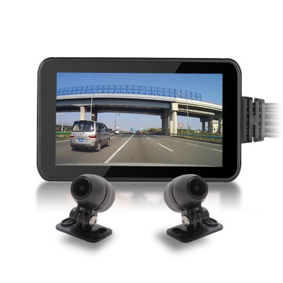 Enregistreur de conduite auto moto avec double caméra HD 1080P et 720P filaire waterproof GPS