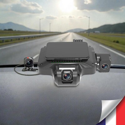 Caméra embarquée 4G Dashcam AI Enregistreur de conduite HD multi-canaux 3 caméra avec vidéo en direct GPS WiFi & contrôle via smartphone PC