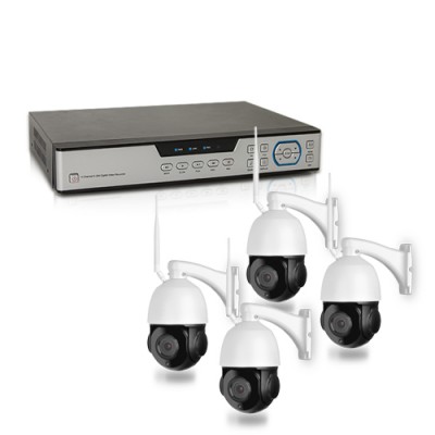 Kit vidéosurveillance 1 To avec 4 caméras PTZ HD 1080P IP WIFI extérieures