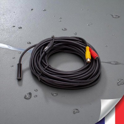 Micro caméra inspection Ø 1cm avec LED blanche waterproof câble10 Mètres DC 12V