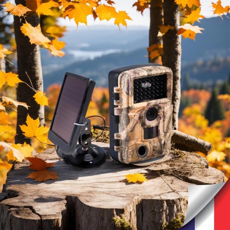 Camera de chasse autonome solaire photo 48 Mpx vidéo audio Full HD vision nocturne IP66 avec connexion Wi-Fi direct