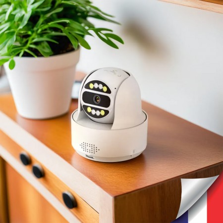 Camera intérieure extérieur 4G WiFi pilotable UHD 5 Mpx détection de mouvement et de présence humaine 128Go