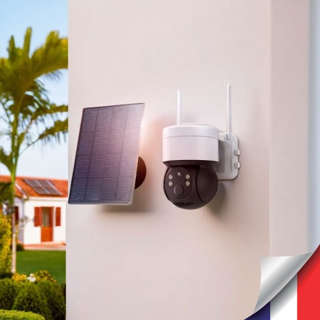 Caméra pilotable solaire IP WIFI UHD 2K 4Mpx waterproof infrarouge detection humaine accès à distance via iphone android 128Go inclus