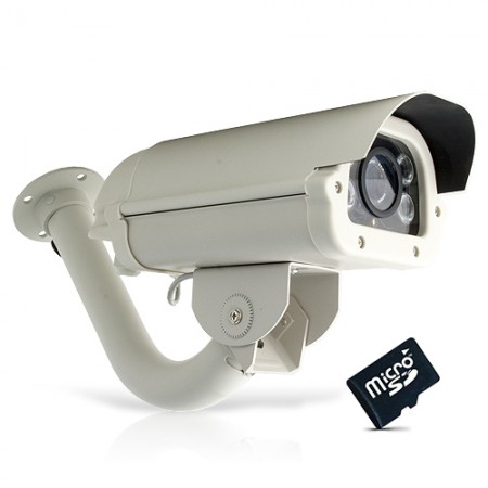 Caméra extérieure 800 lignes vision nocturne avec détection de mouvement et carte SDHC