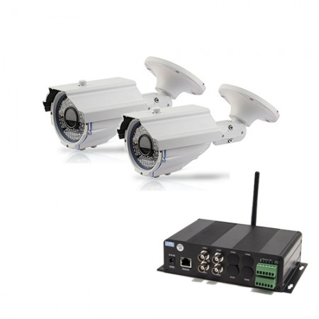 Kit Serveur vidéosurveillance mobile WiFi 2 voies avec 2 caméras extérieures