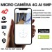 Micro caméra IP 4G à intégrer enregistrement Ultra HD 5MP sur micro SD jusqu'à 128Go